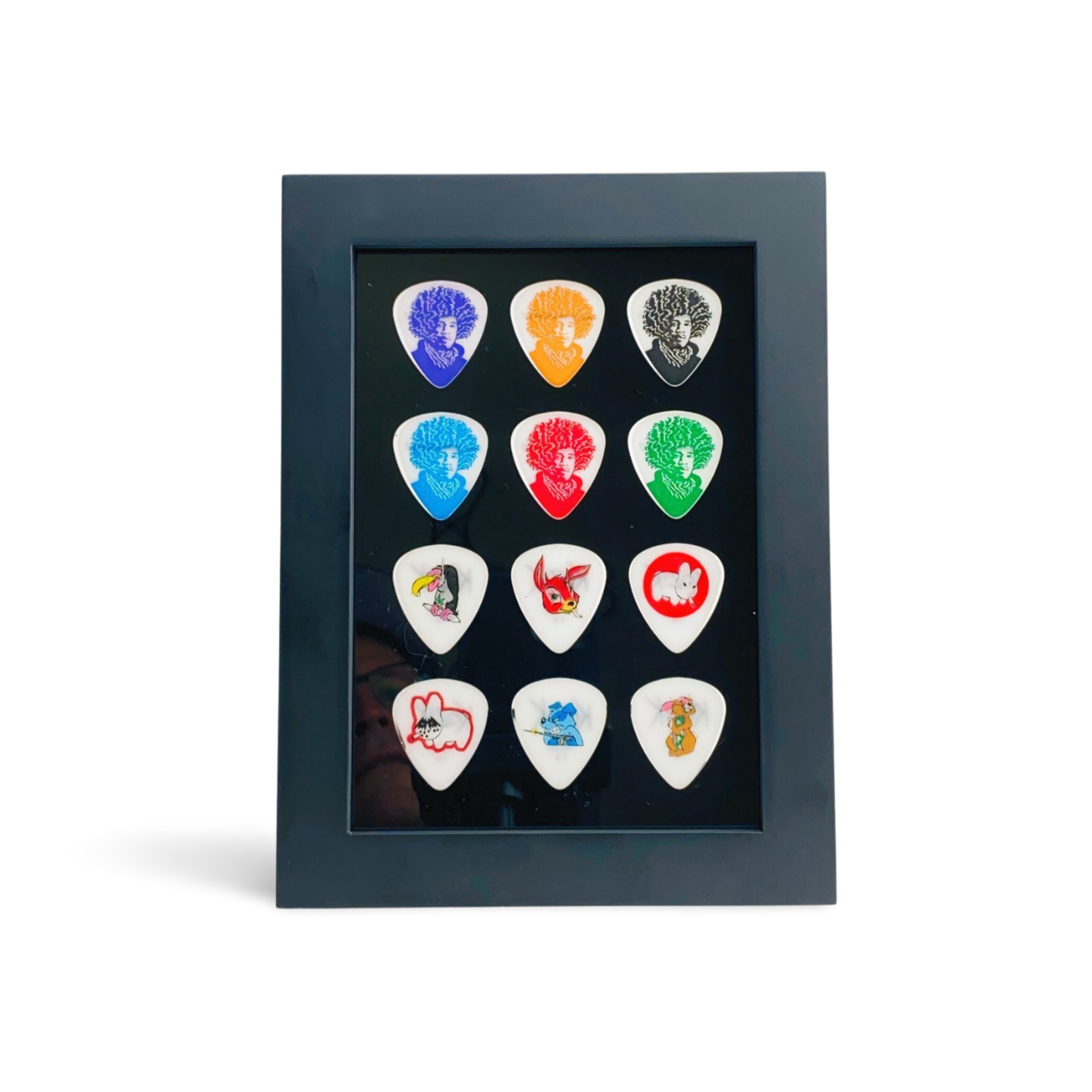 Allenkwok Gitarrenplektren-Display-Rahmen, 21,1 x 17 cm, Rahmen für 12 Gitarrenplektren (0,5–3,0 mm), Gitarrenplektrum-Bilderrahmen, Desktop- und Wandmontage, perfekt für Gitarristen und Allenkwok Gitarrenplektren-Display-Rahmen, 21,1 x 17 cm, Rahmen für 12 Gitarrenplektren (0,5–3,0 mm), Gitarrenplektrum-Bilderrahmen, Desktop- und Wandmontage, perfekt für Gitarristen und