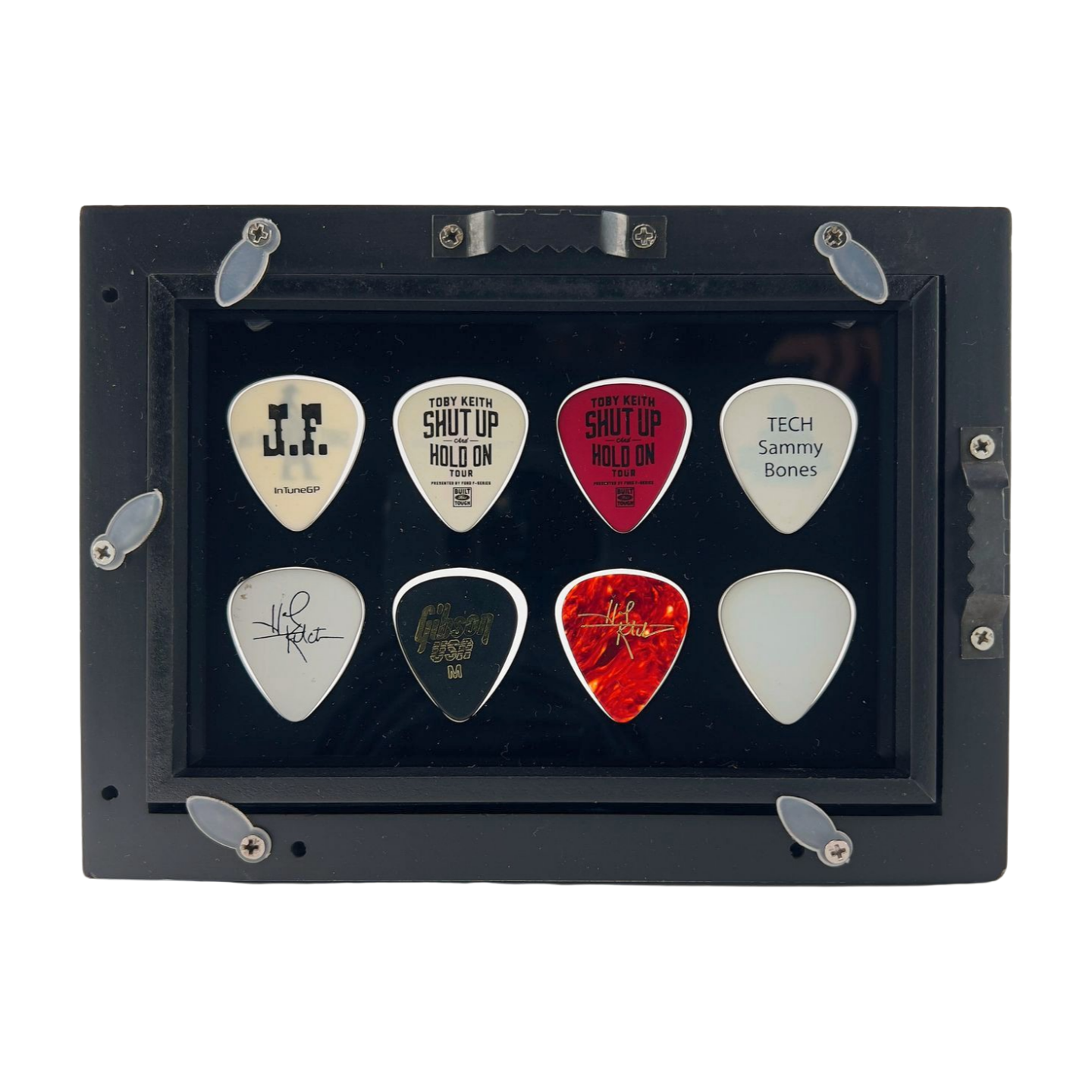 4" x 6" BLACK Guitar Pick Display - Horizontal - Holds 8 Picks
