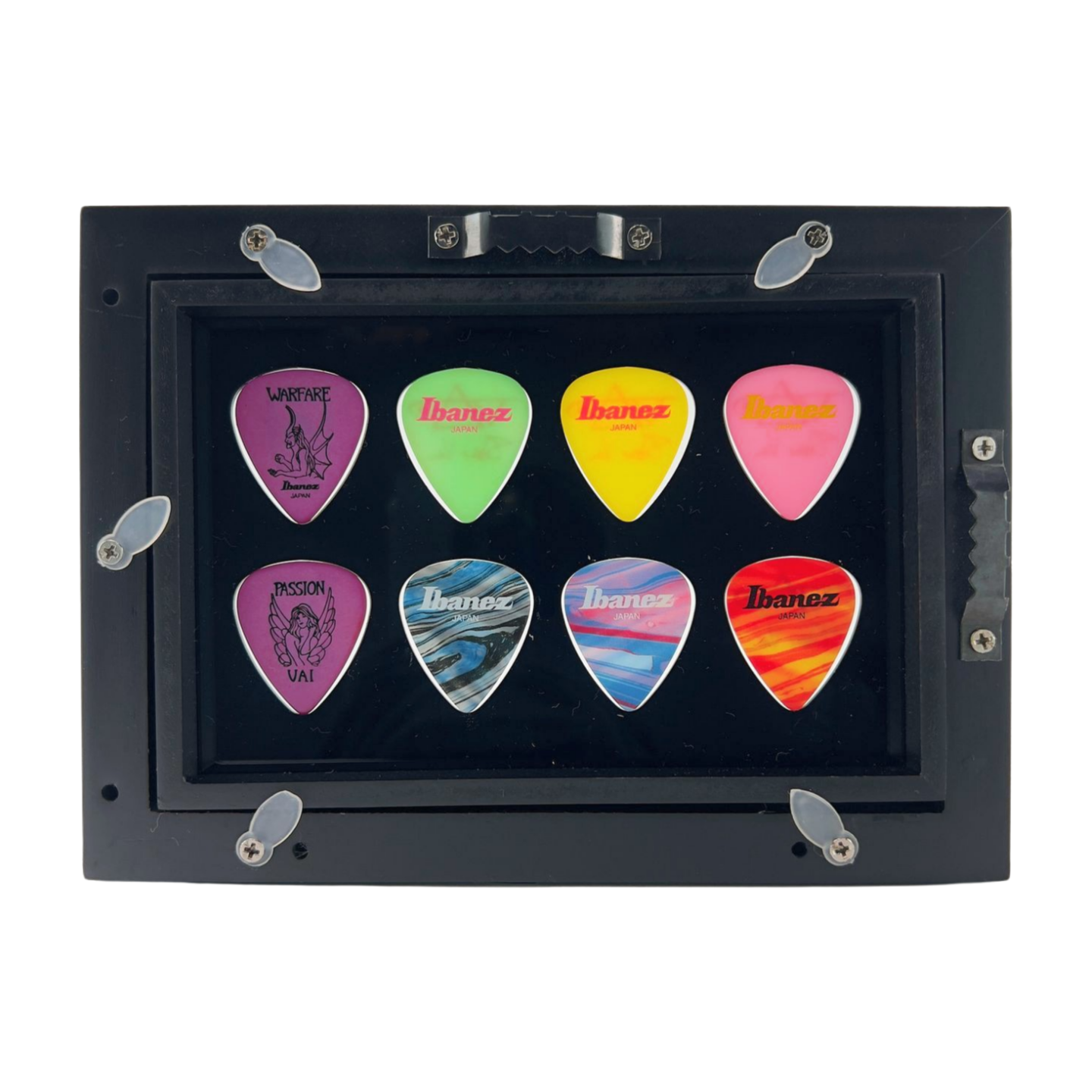 4" x 6" BLACK Guitar Pick Display - Horizontal - Holds 8 Picks