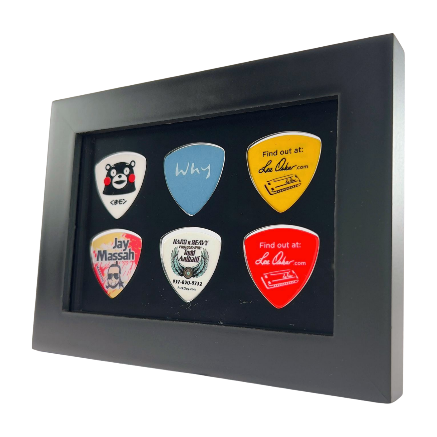 4" x 6" BLACK Horizontal - Holds 6 BASS Guitar Picks