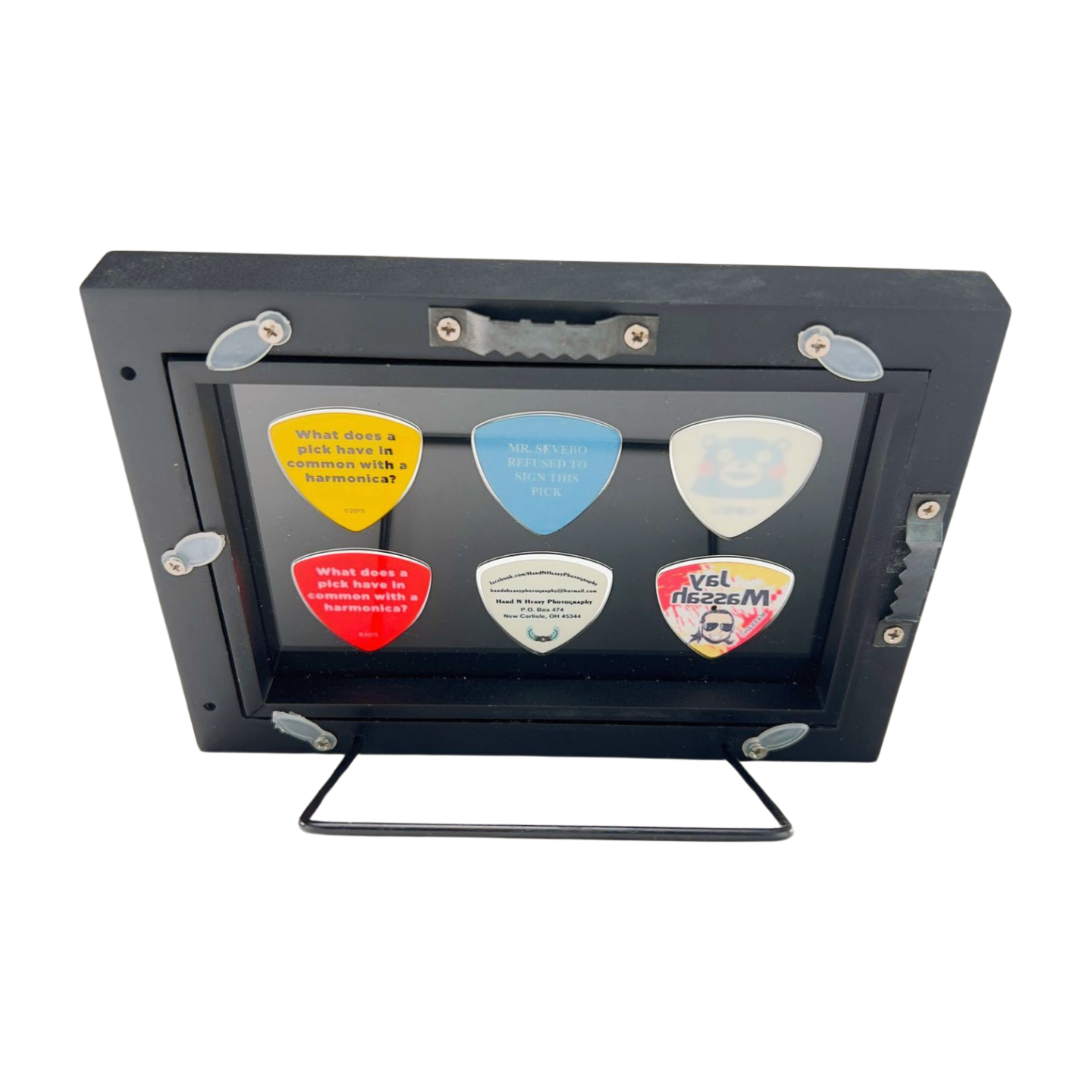 4" x 6" BLACK Horizontal - Holds 6 BASS Guitar Picks
