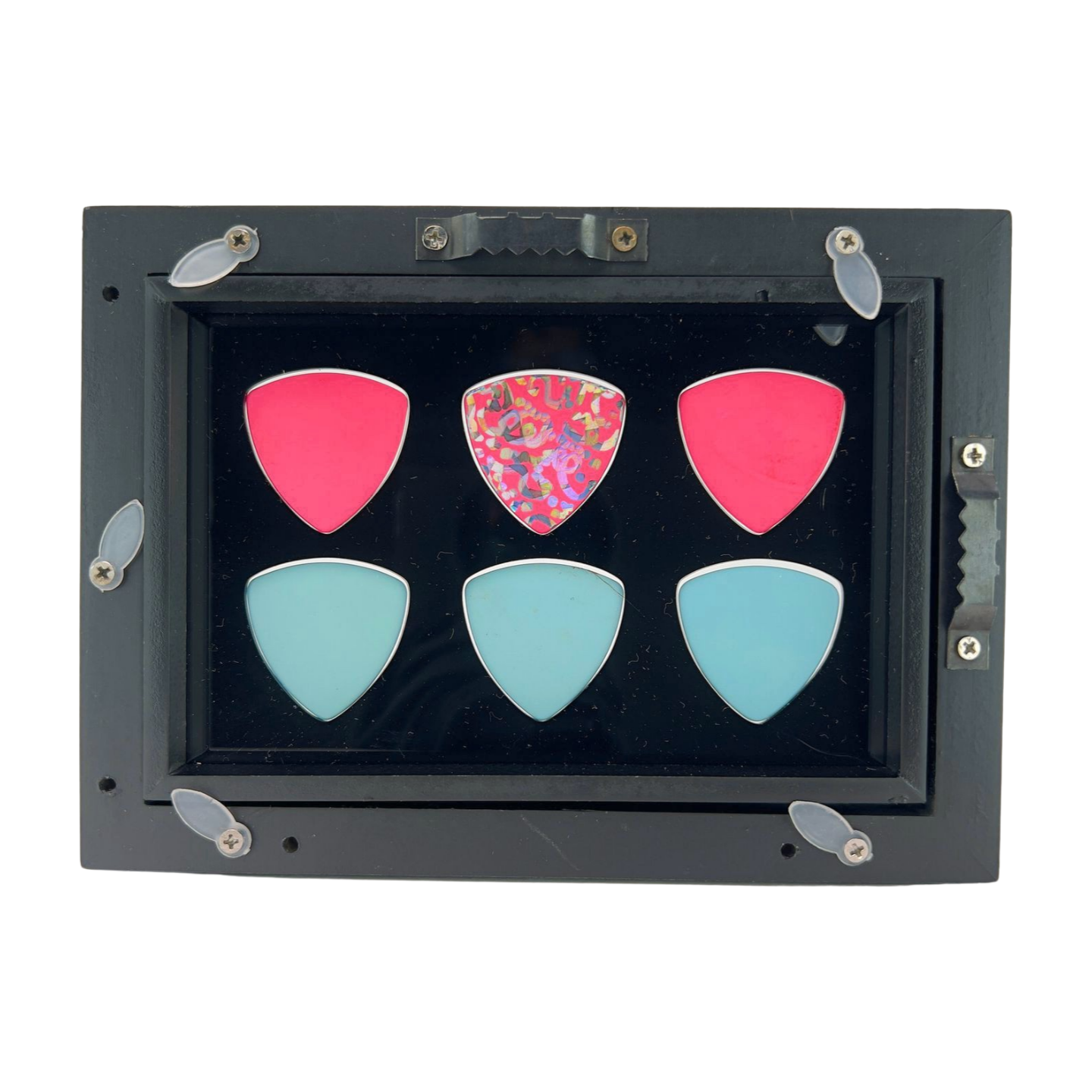 4" x 6" BLACK Horizontal - Holds 6 BASS Guitar Picks