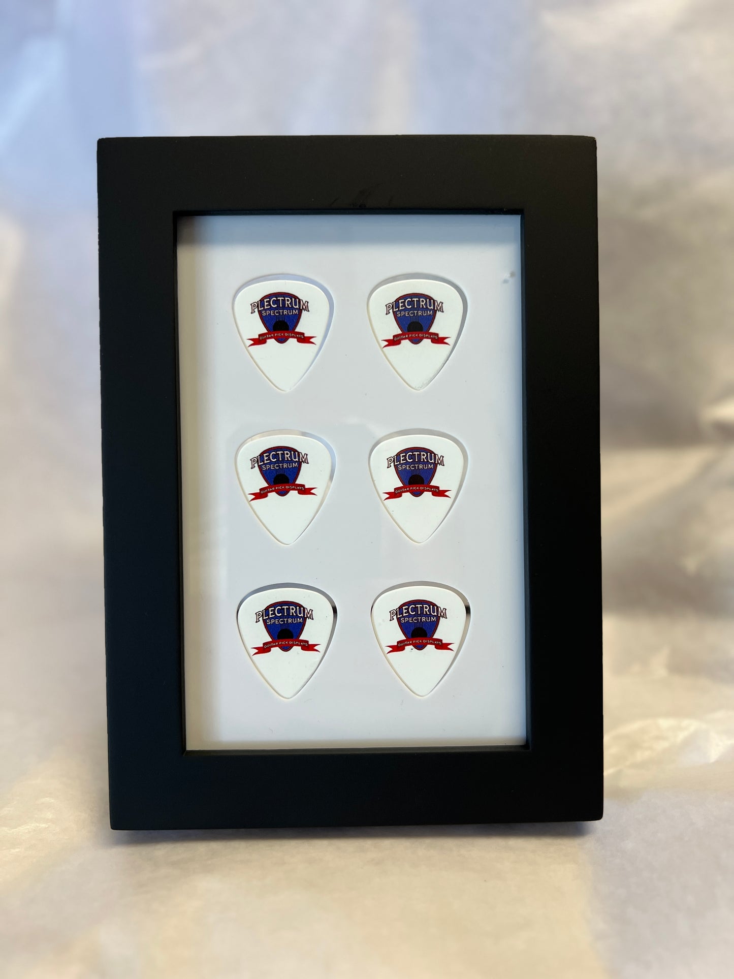 BLOWOUT $12.50 EACH - 4" x 6" WHITE Guitar Pick Display BLOWOUT - $12.50 EACH
