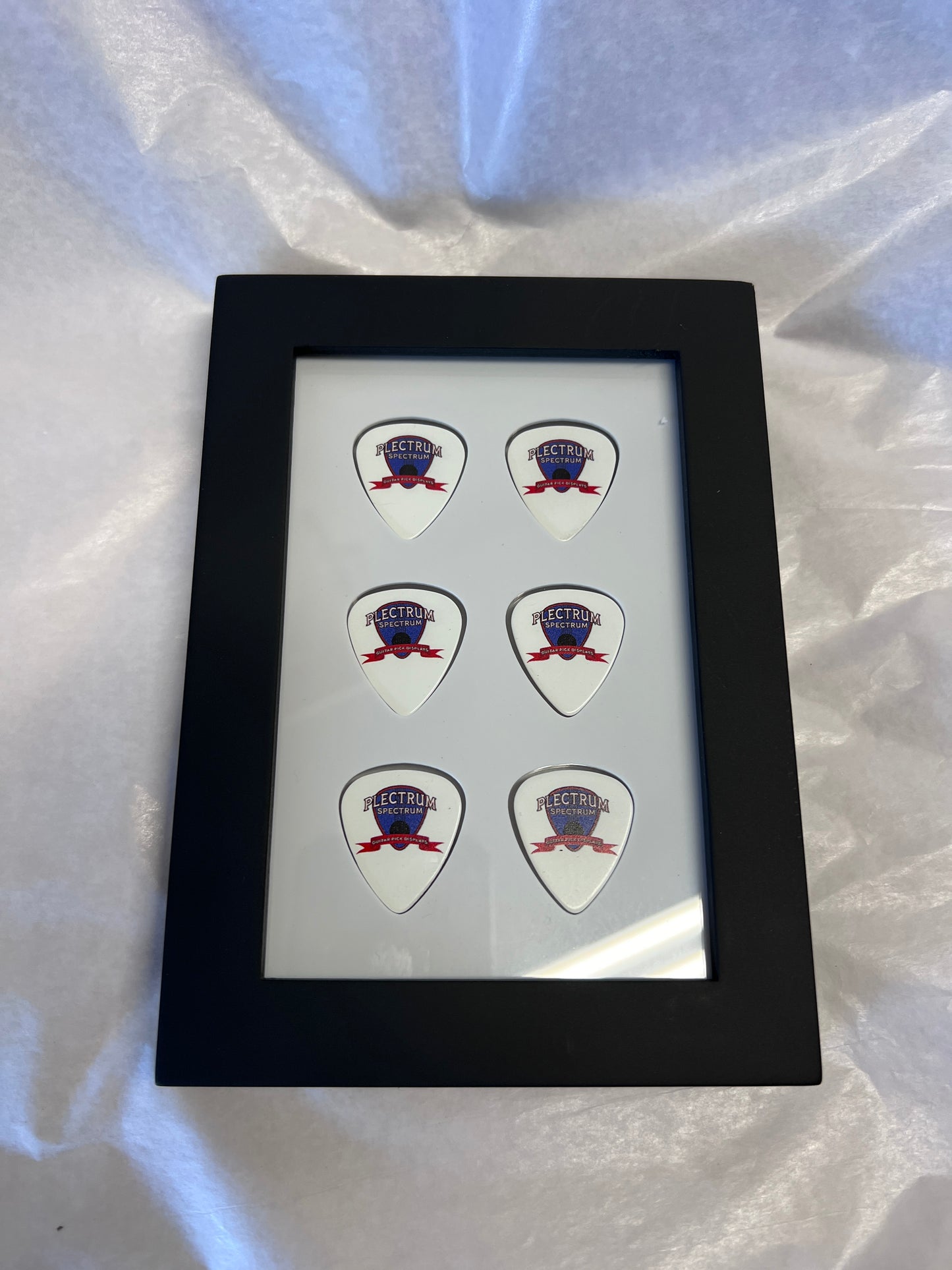 BLOWOUT $12.50 EACH - 4" x 6" WHITE Guitar Pick Display BLOWOUT - $12.50 EACH