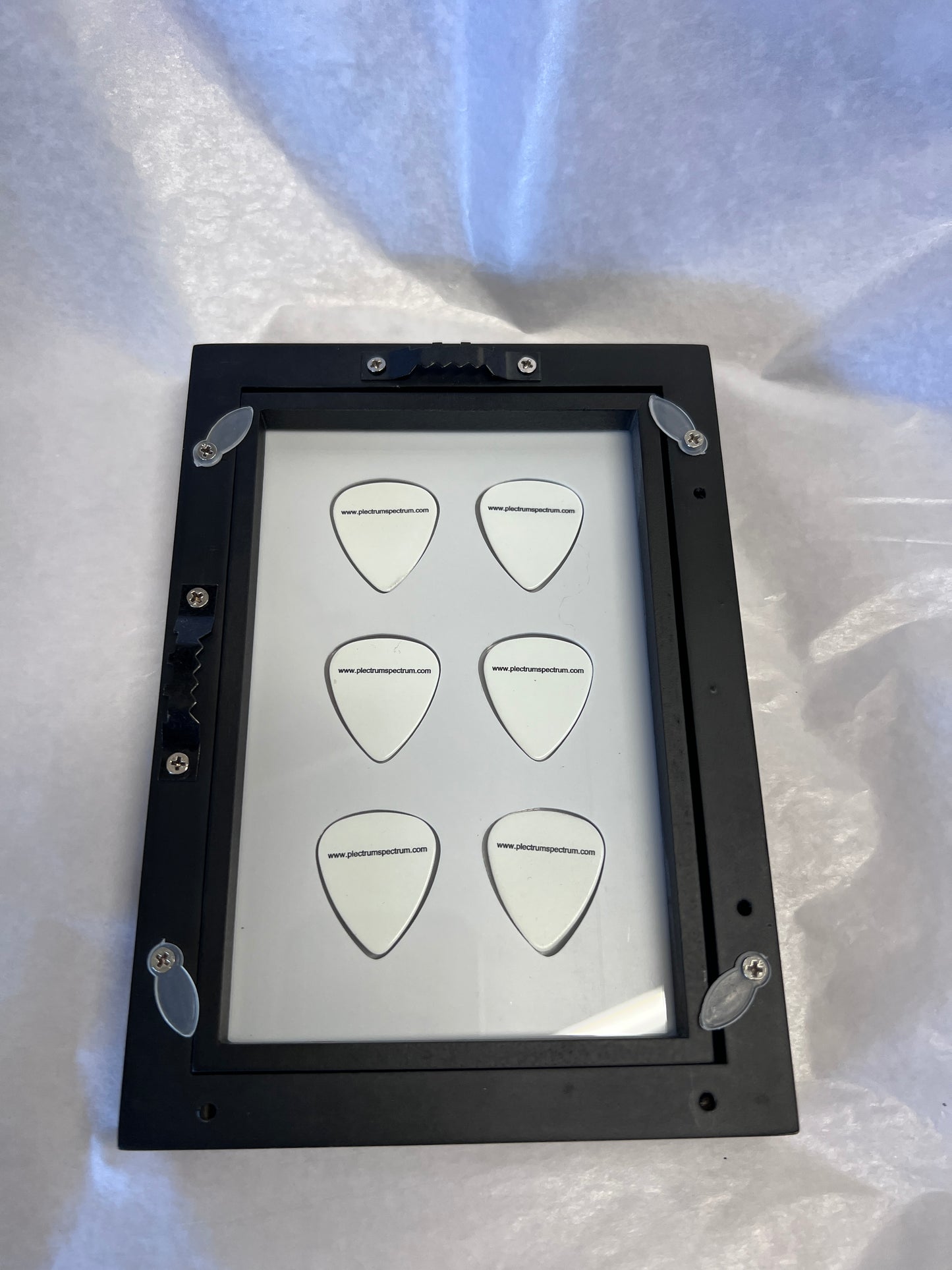BLOWOUT $12.50 EACH - 4" x 6" WHITE Guitar Pick Display BLOWOUT - $12.50 EACH