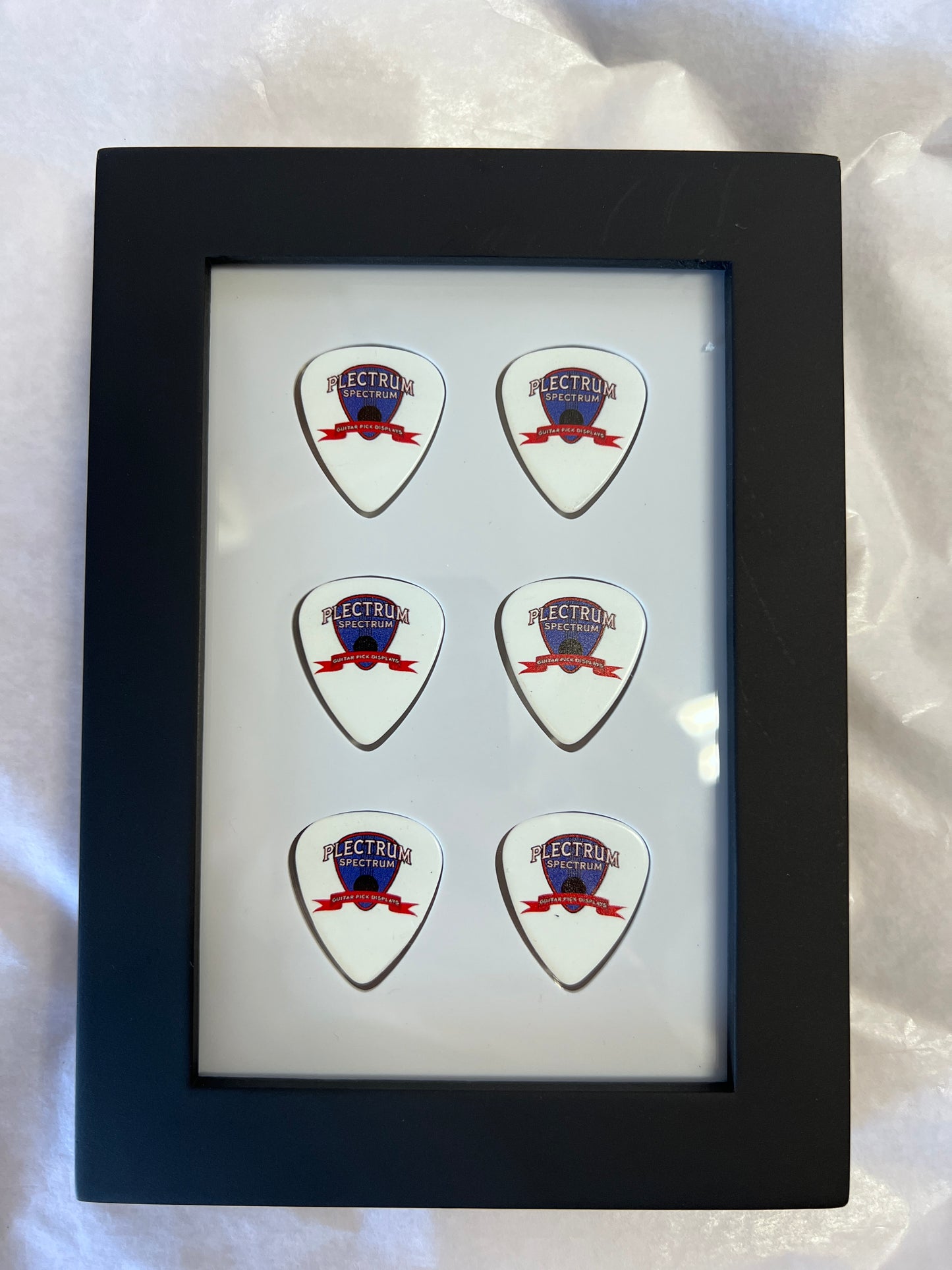 BLOWOUT $12.50 EACH - 4" x 6" WHITE Guitar Pick Display BLOWOUT - $12.50 EACH