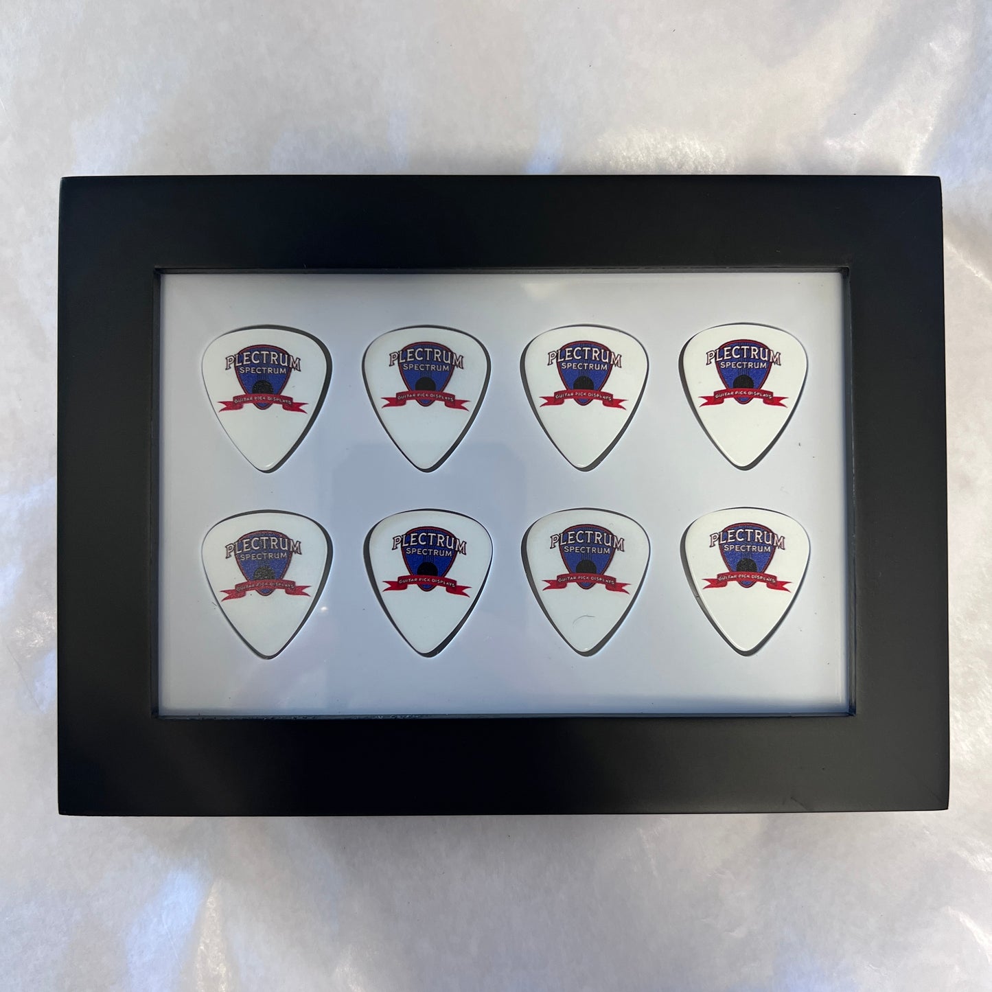 BLOWOUT $12.50 EACH - 4" x 6" WHITE Guitar Pick Display BLOWOUT - $12.50 EACH