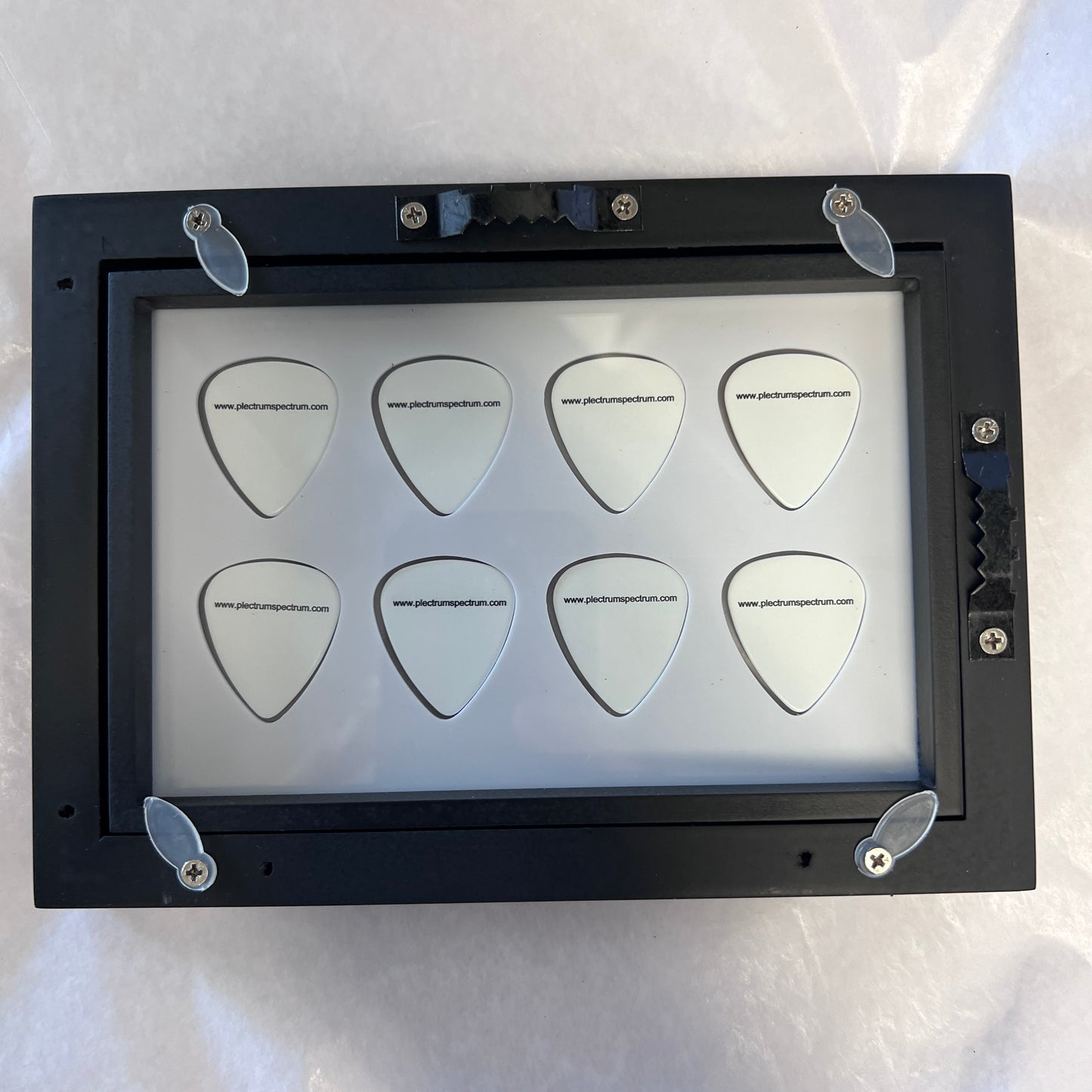 BLOWOUT $12.50 EACH - 4" x 6" WHITE Guitar Pick Display BLOWOUT - $12.50 EACH