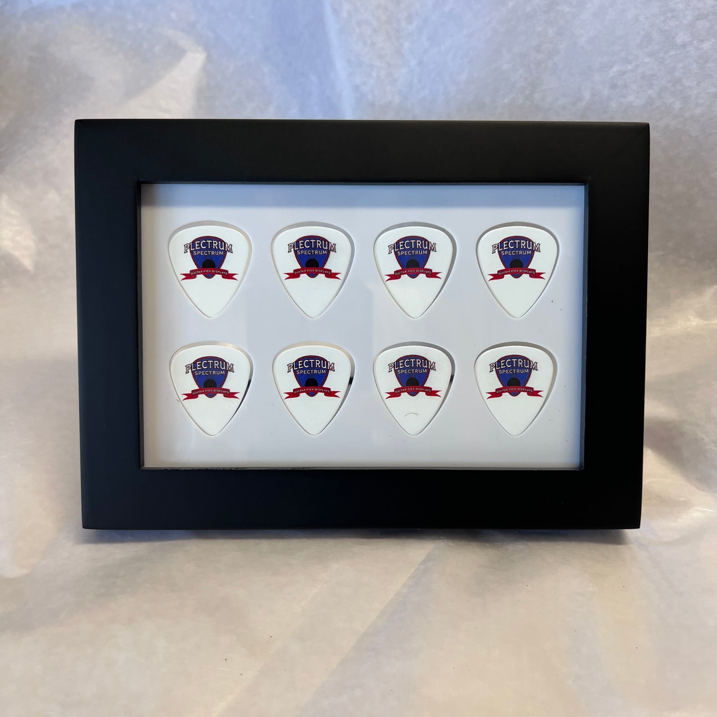 BLOWOUT $12.50 EACH - 4" x 6" WHITE Guitar Pick Display BLOWOUT - $12.50 EACH