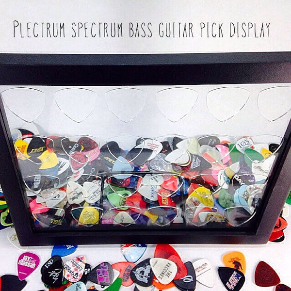 8" x 10" Horizontal Guitar Pick Display Frame CLEAR Holds 24 Bass