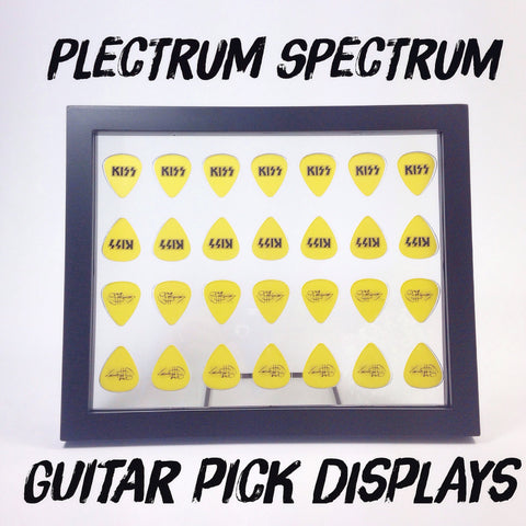 8" x 10" Mirror Horizontal Guitar Pick Display Frame - CLEAR - Holds 28 Standard Guitar Picks
