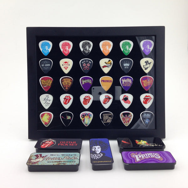 8" x 10" Horizontal Guitar Pick Display Frame Black HOLDS 30 PICKS