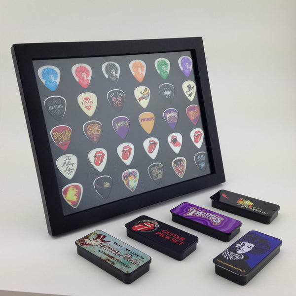 8" x 10" Horizontal Guitar Pick Display Frame Black HOLDS 30 PICKS