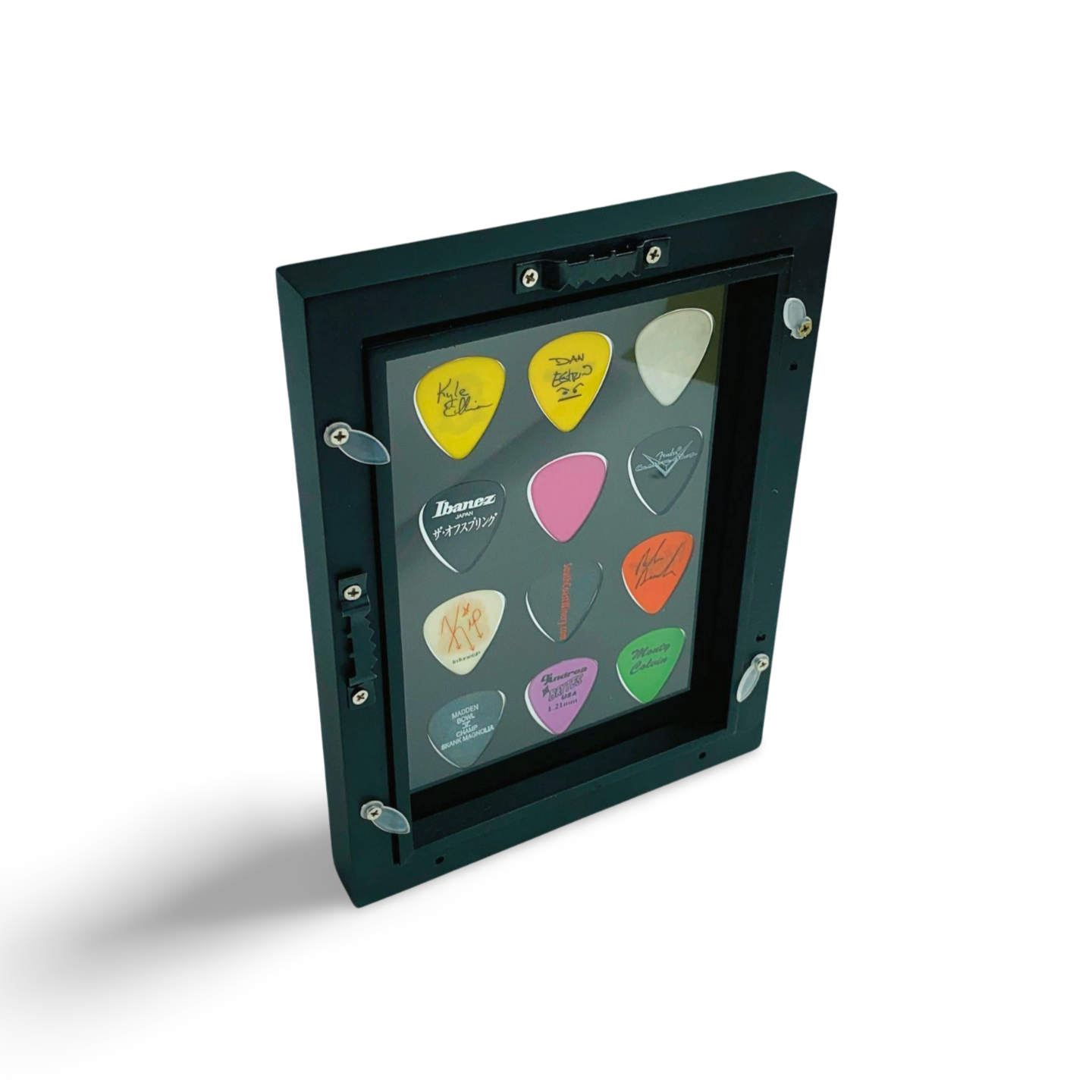 5" x 7" BLACK Vertical Guitar Pick Display - Holds 12 Standard Guitar Picks