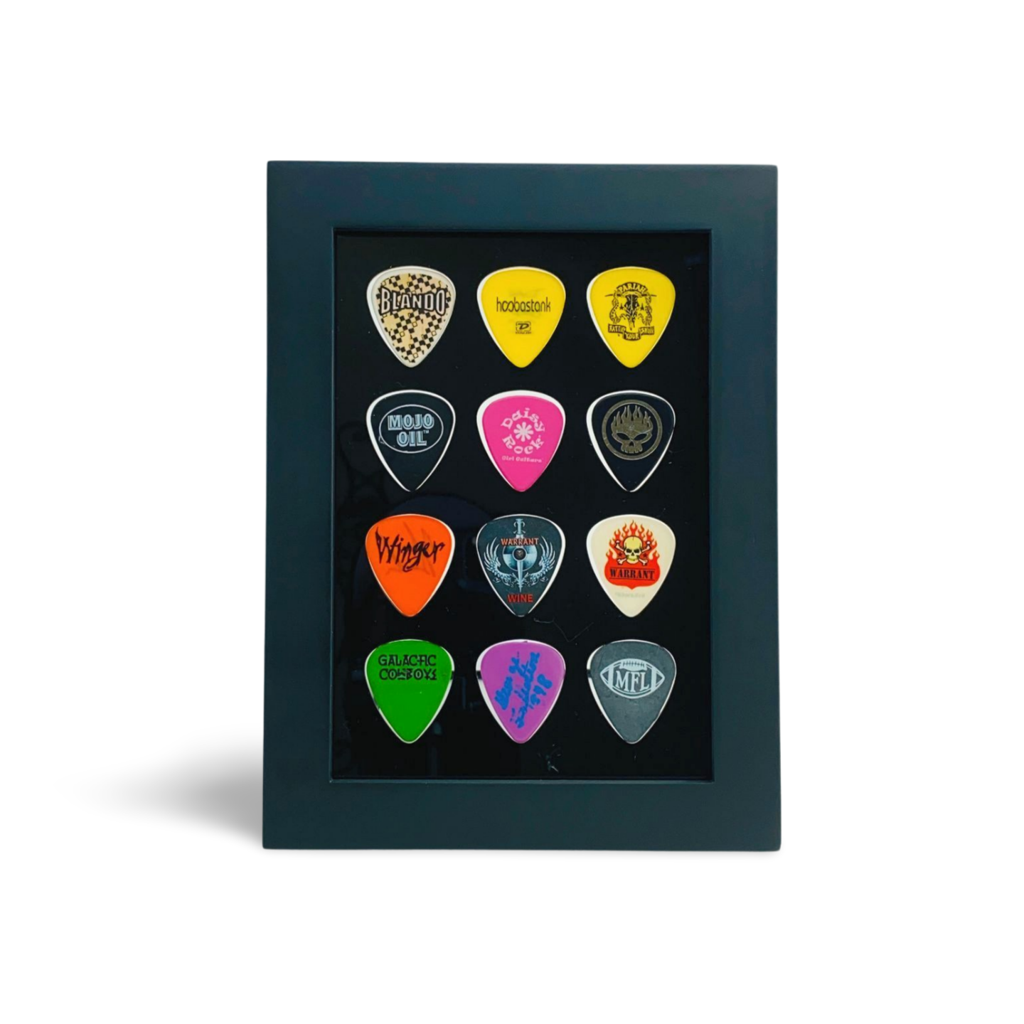 5" x 7" BLACK Vertical Guitar Pick Display - Holds 12 Standard Guitar Picks