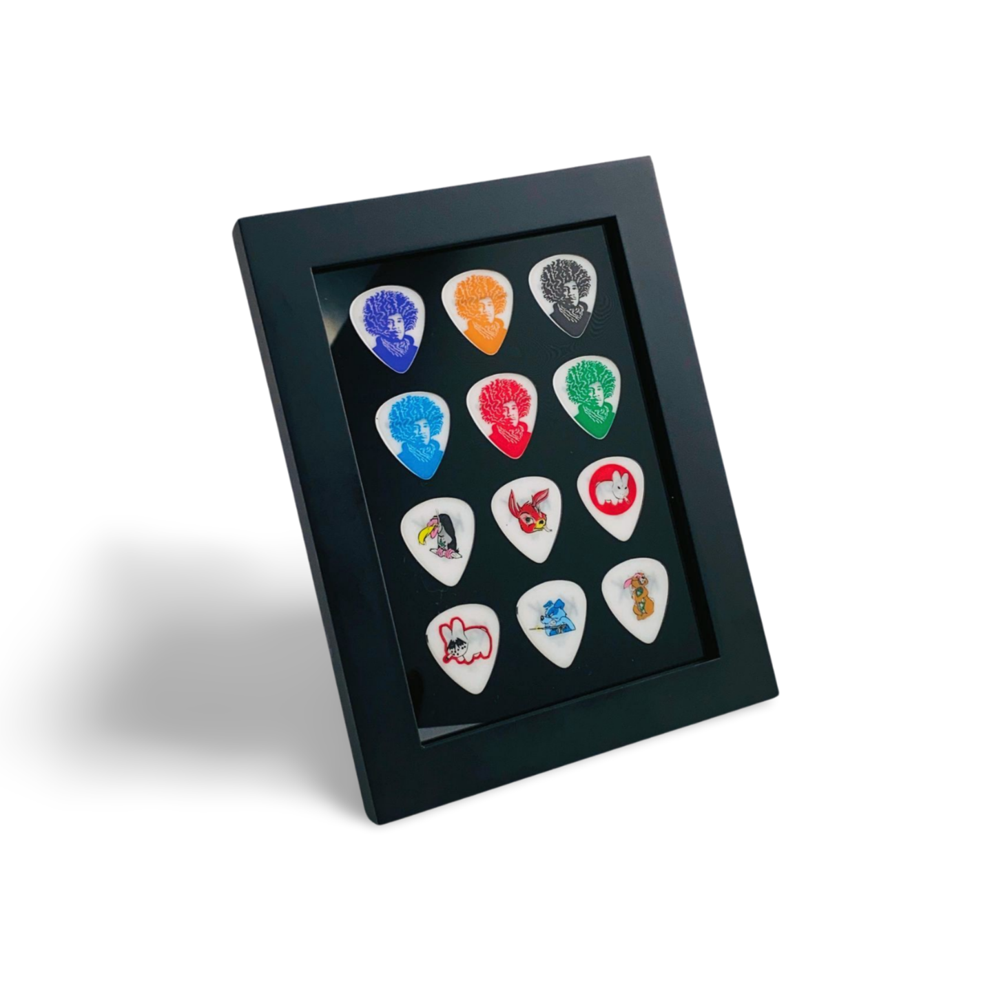 5" x 7" BLACK Vertical Guitar Pick Display - Holds 12 Standard Guitar Picks