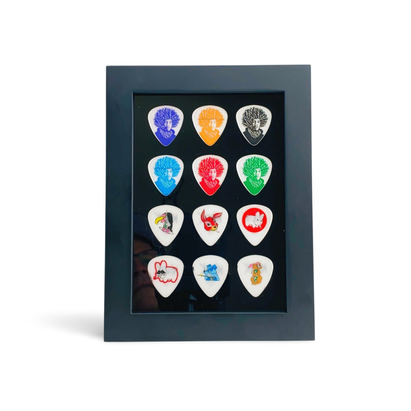 5" x 7" BLACK Vertical Guitar Pick Display - Holds 12 Standard Guitar Picks