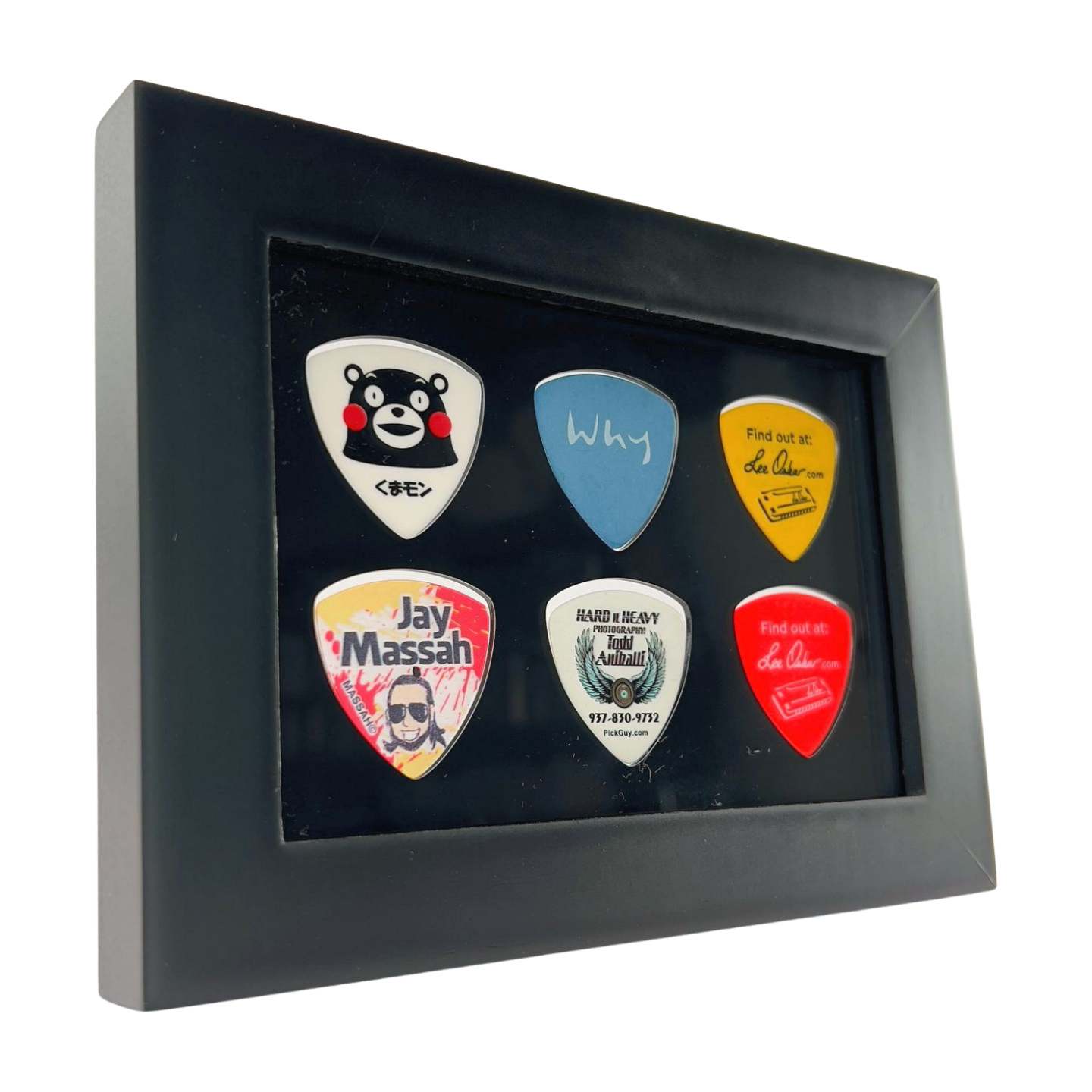 4" x 6" BLACK Horizontal - Holds 6 BASS Guitar Picks