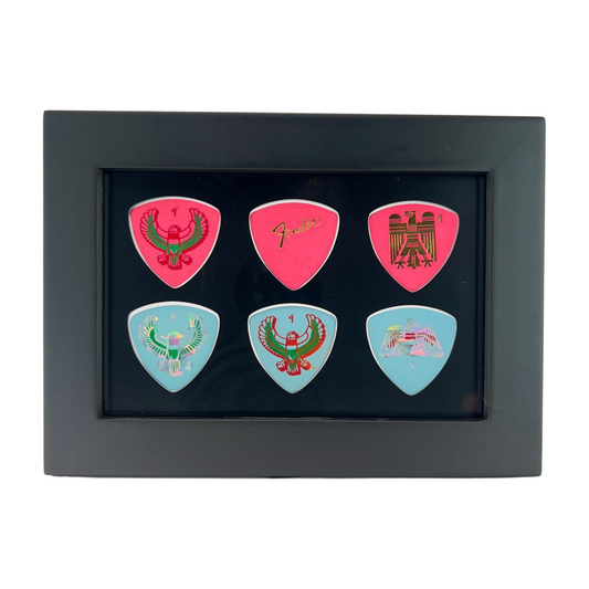 4" x 6" BLACK Horizontal - Holds 6 BASS Guitar Picks