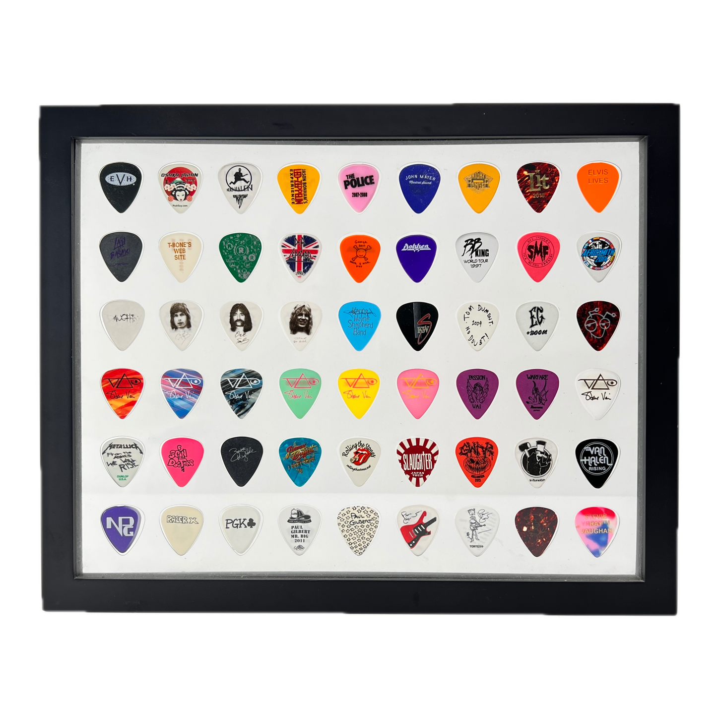 Clear 11" x 14" Guitar Pick Display - Holds 54 Picks - FRAME INCLUDED!