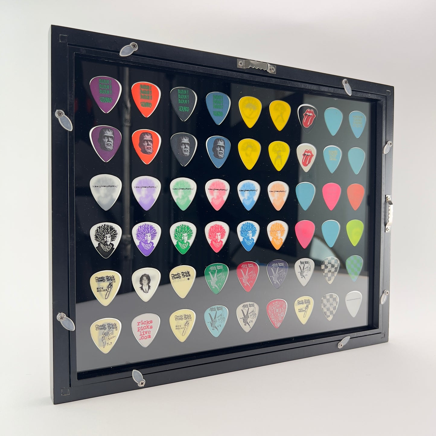 Black 11" x 14" Guitar Pick Display - Holds 54 Picks - FRAME INCLUDED!