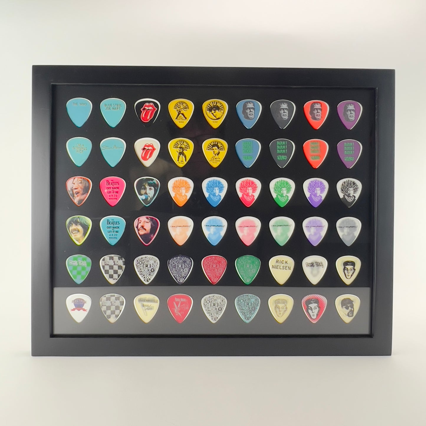 Black 11" x 14" Guitar Pick Display - Holds 54 Picks - FRAME INCLUDED!