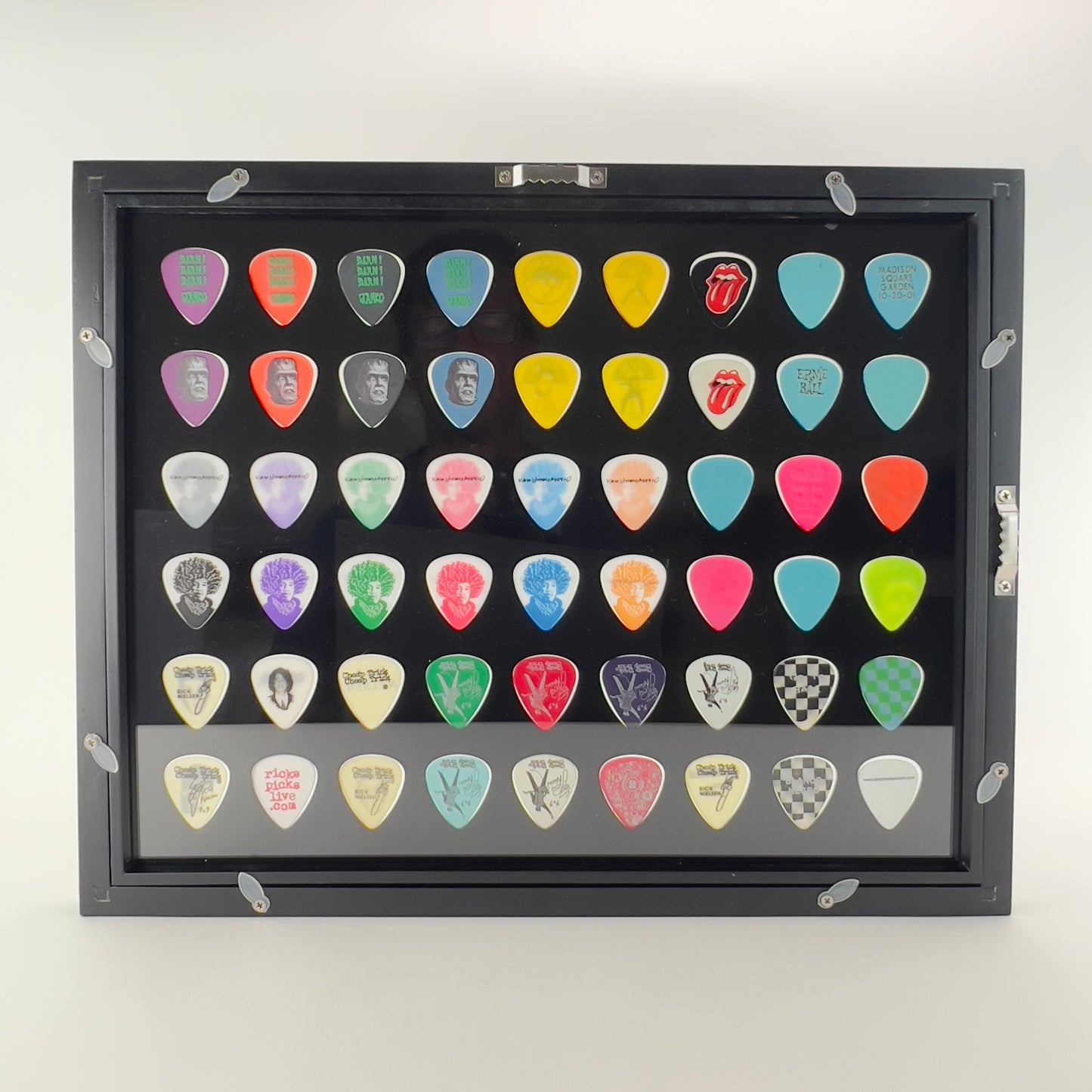 Black 11" x 14" Guitar Pick Display - Holds 54 Picks - FRAME INCLUDED!