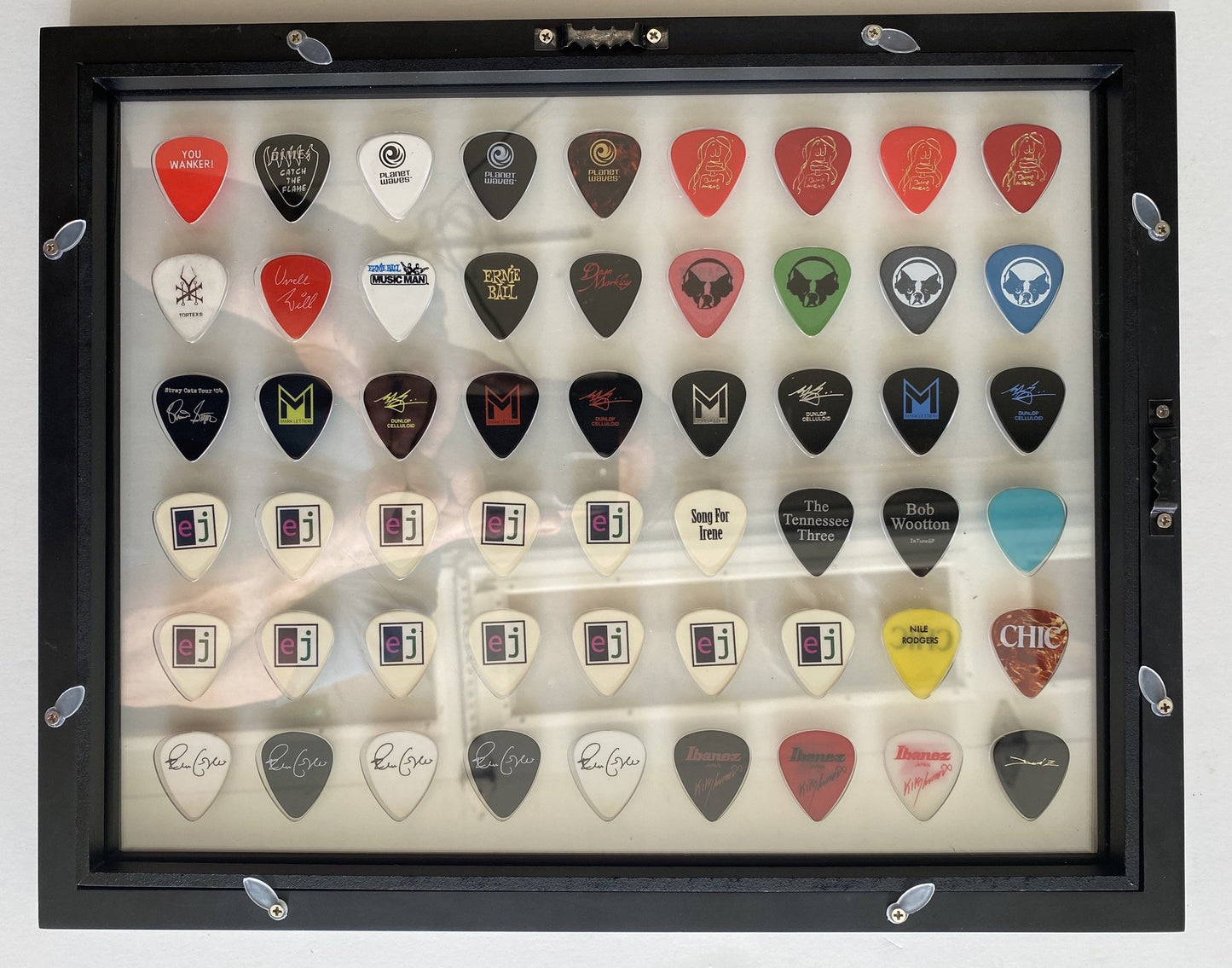 11" x 14" Horizontal Insert - NO FRAME - Holds 54 Standard Guitar Picks - CLEAR/BLACK