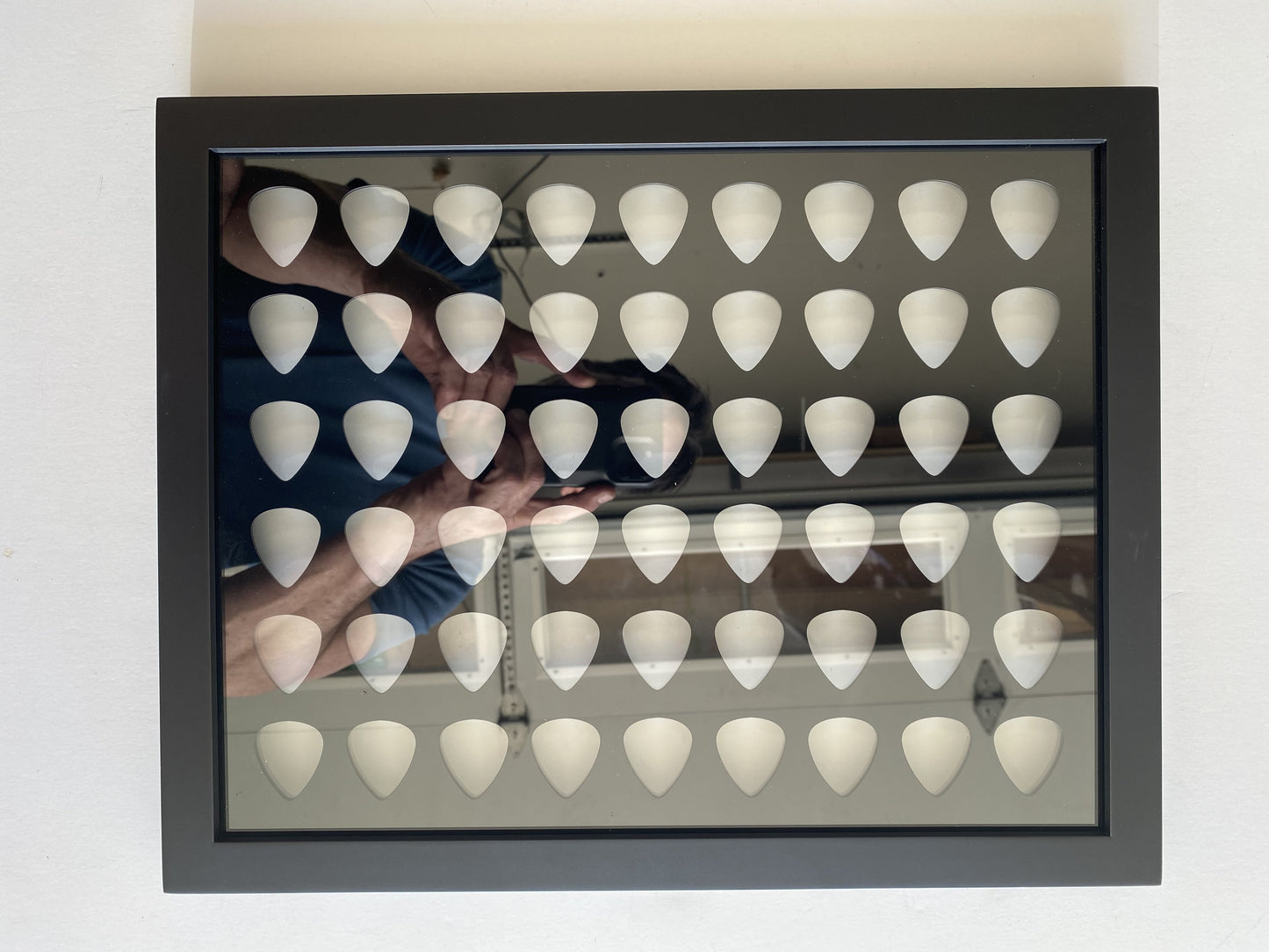 11" x 14" Horizontal Insert - NO FRAME - Holds 54 Standard Guitar Picks - CLEAR/BLACK