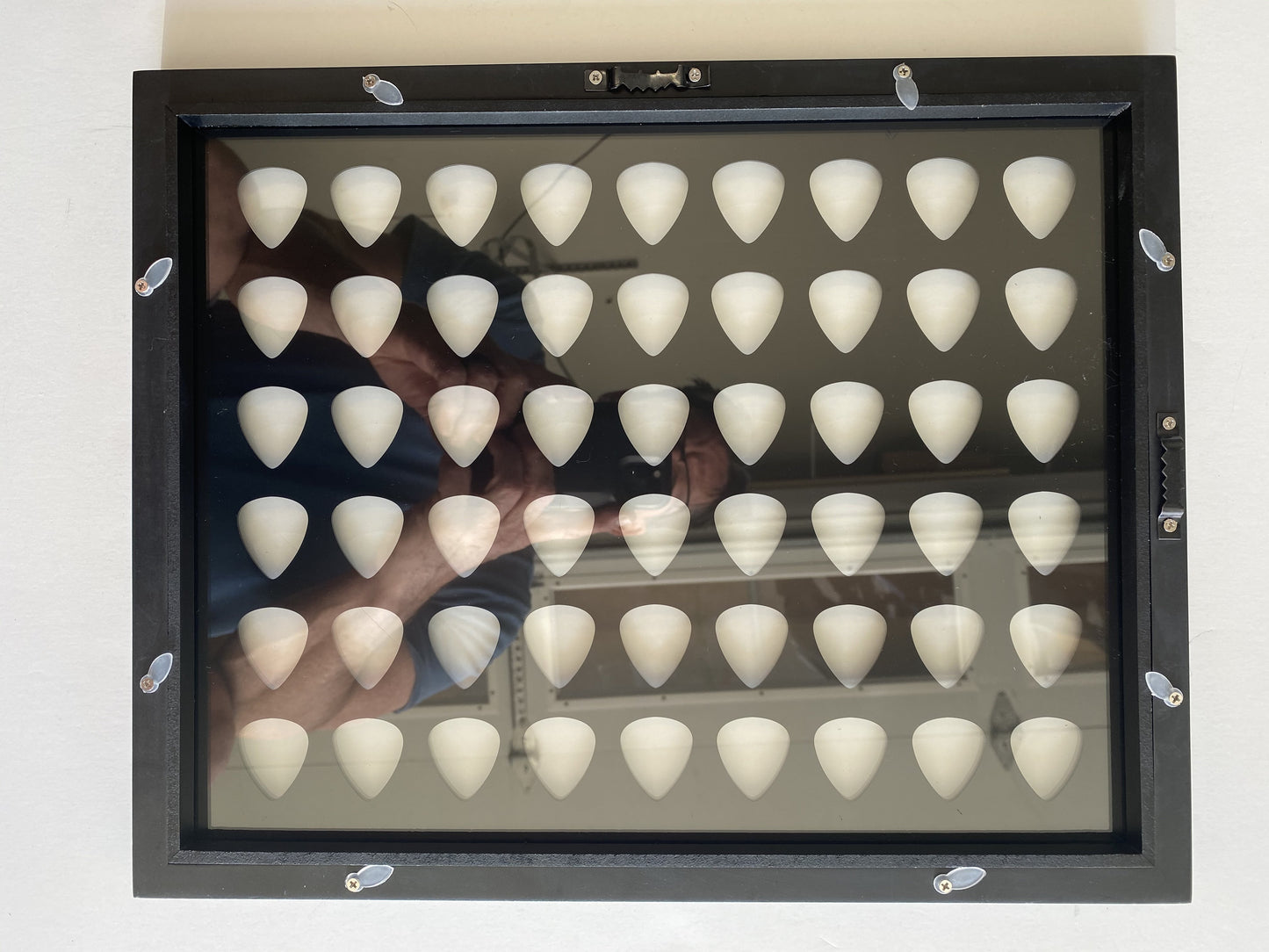 11" x 14" Horizontal Insert - NO FRAME - Holds 54 Standard Guitar Picks - CLEAR/BLACK