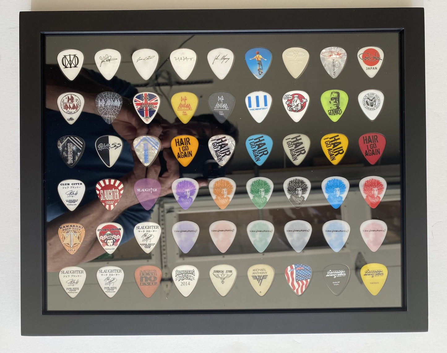 11" x 14" Horizontal Insert - NO FRAME - Holds 54 Standard Guitar Picks - CLEAR/BLACK