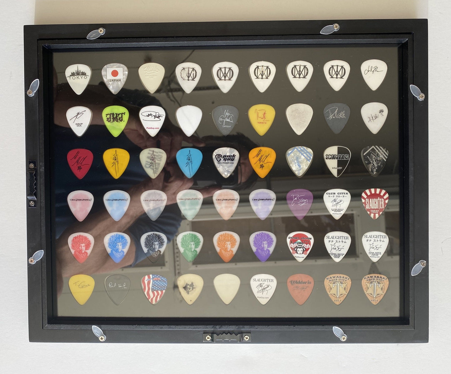 11" x 14" Horizontal Insert - NO FRAME - Holds 54 Standard Guitar Picks - CLEAR/BLACK