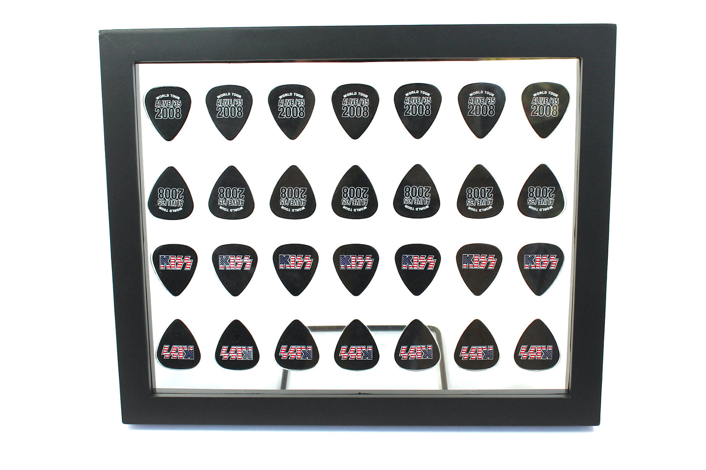 8" x 10" Mirror Horizontal Guitar Pick Display Frame - CLEAR - Holds 28 Standard Guitar Picks