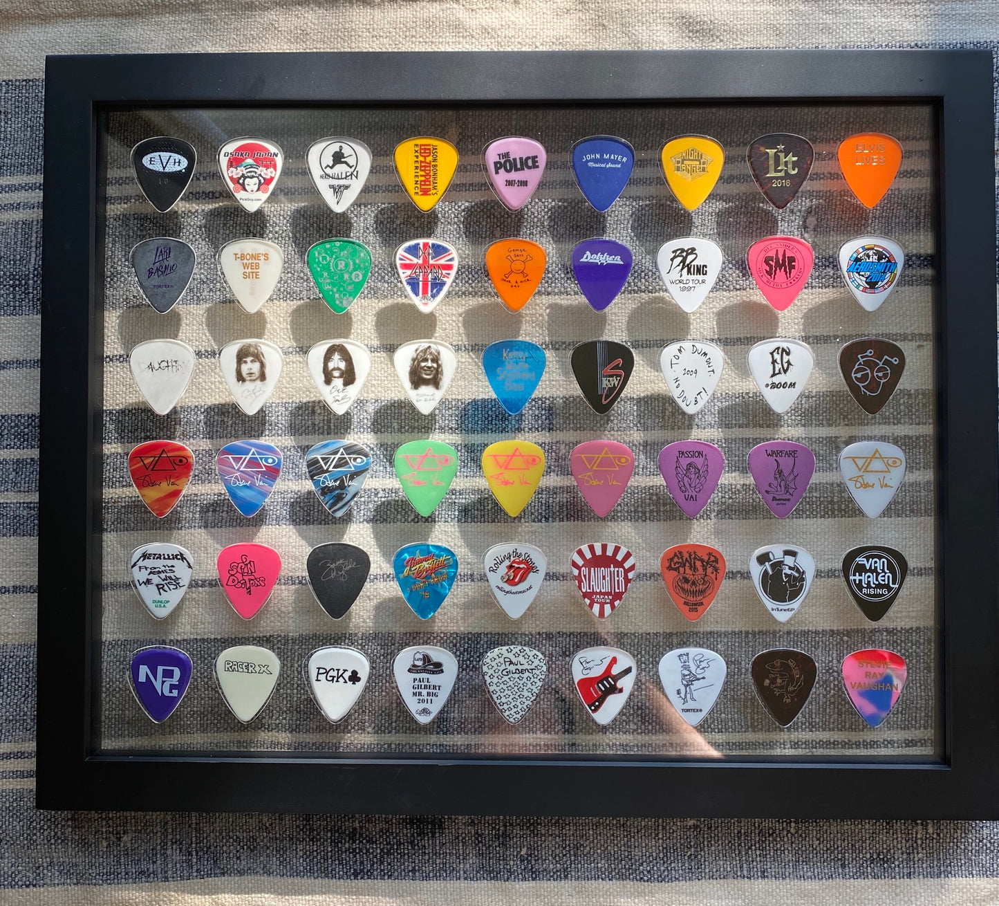 Clear 11" x 14" Guitar Pick Display - Holds 54 Picks - FRAME INCLUDED!