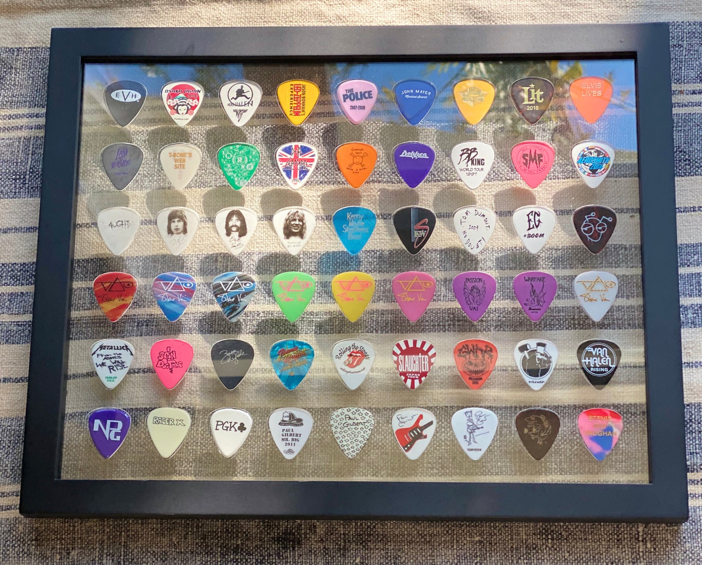 Clear 11" x 14" Guitar Pick Display - Holds 54 Picks - FRAME INCLUDED!