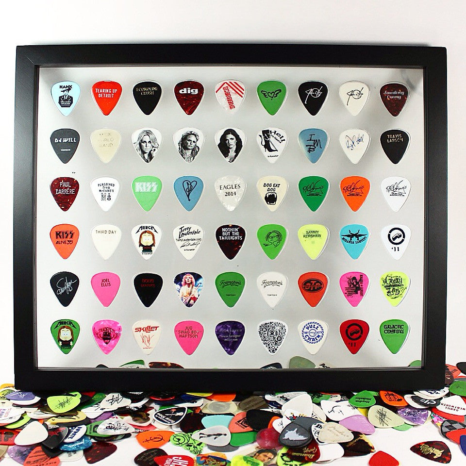 11" x 14" Horizontal Insert - NO FRAME - Holds 54 Standard Guitar Picks - CLEAR/BLACK