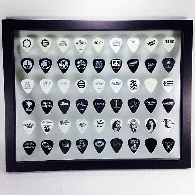 11" x 14" Horizontal Insert - NO FRAME - Holds 54 Standard Guitar Picks - CLEAR/BLACK