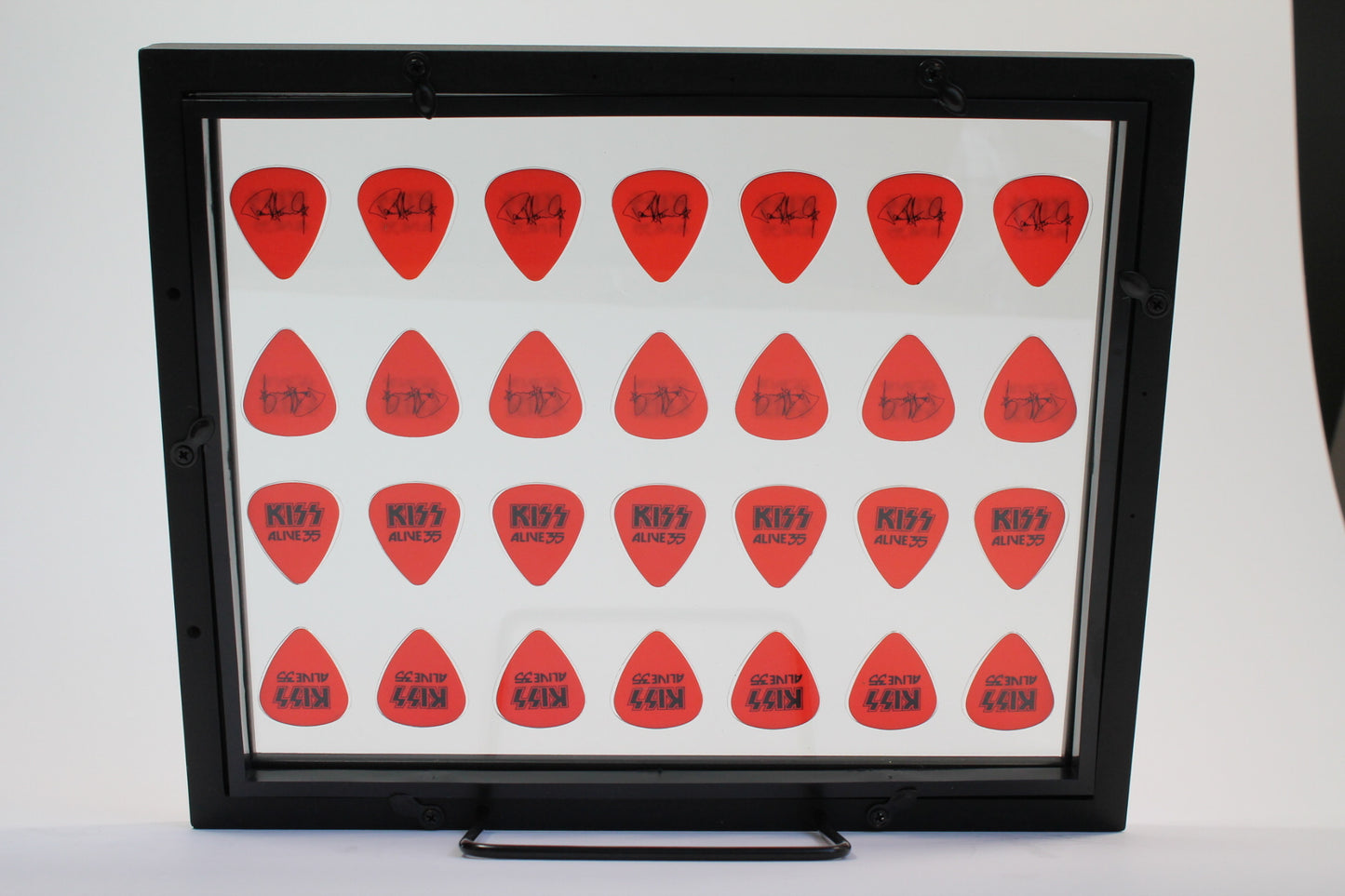 8" x 10" Mirror Horizontal Guitar Pick Display Frame - CLEAR - Holds 28 Standard Guitar Picks