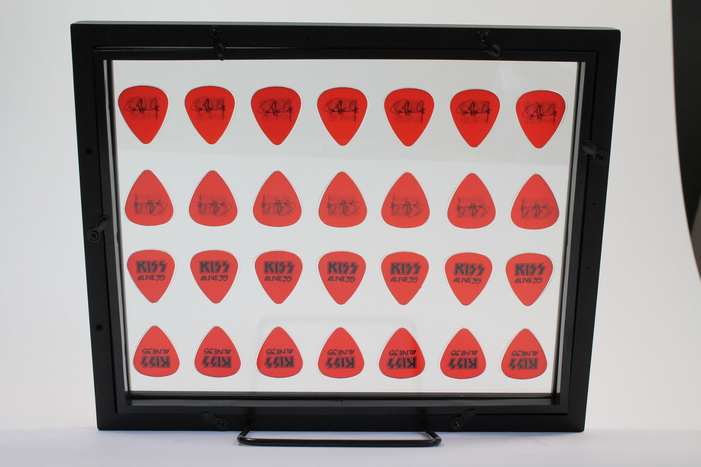 8" x 10" Mirror Horizontal Guitar Pick Display Frame - CLEAR - Holds 28 Standard Guitar Picks