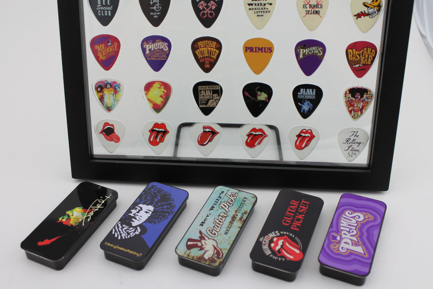 8" x 10" Horizontal Guitar Pick Display Frame - Clear - HOLDS 30 PICKS