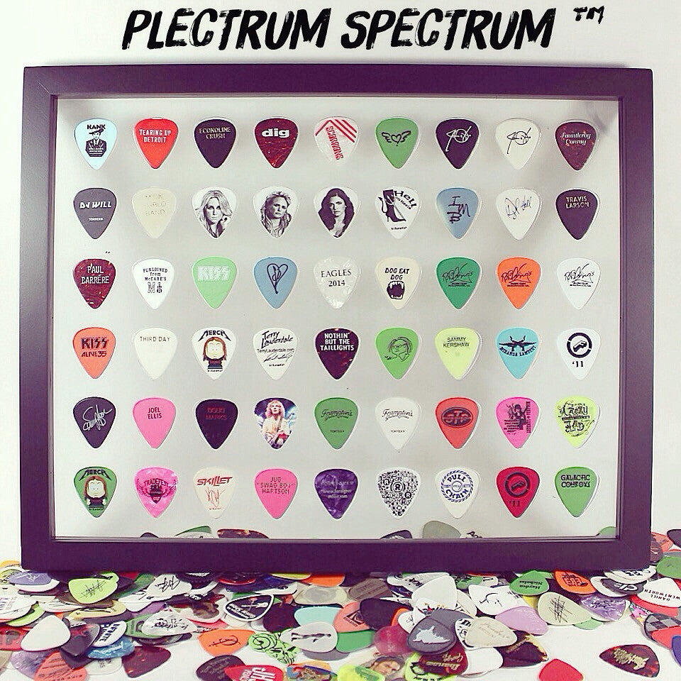 11" x 14" Horizontal Insert - NO FRAME - Holds 54 Standard Guitar Picks - CLEAR/BLACK