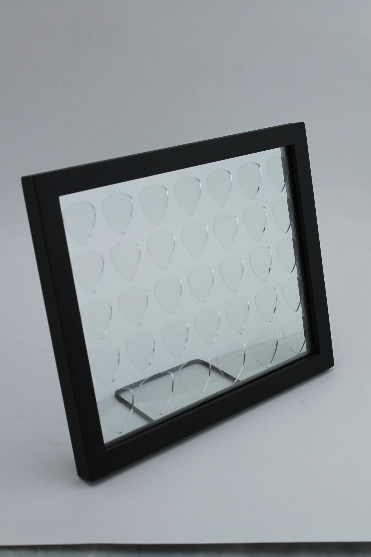 8" x 10" COMBO Horizontal Guitar Pick Display Frame - CLEAR - Holds 28 Regular BASS Picks and 6 Bass Guitar Picks