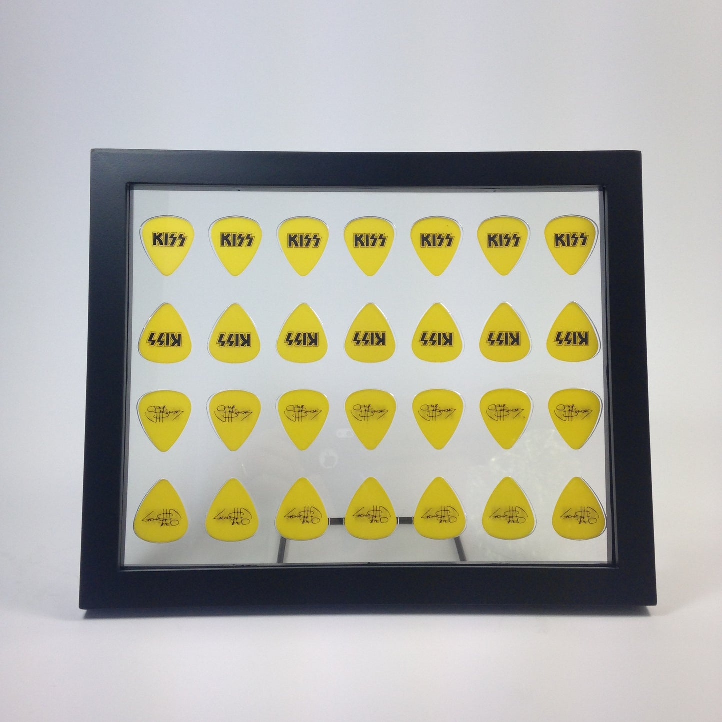 8" x 10" Mirror Horizontal Guitar Pick Display Frame - CLEAR - Holds 28 Standard Guitar Picks