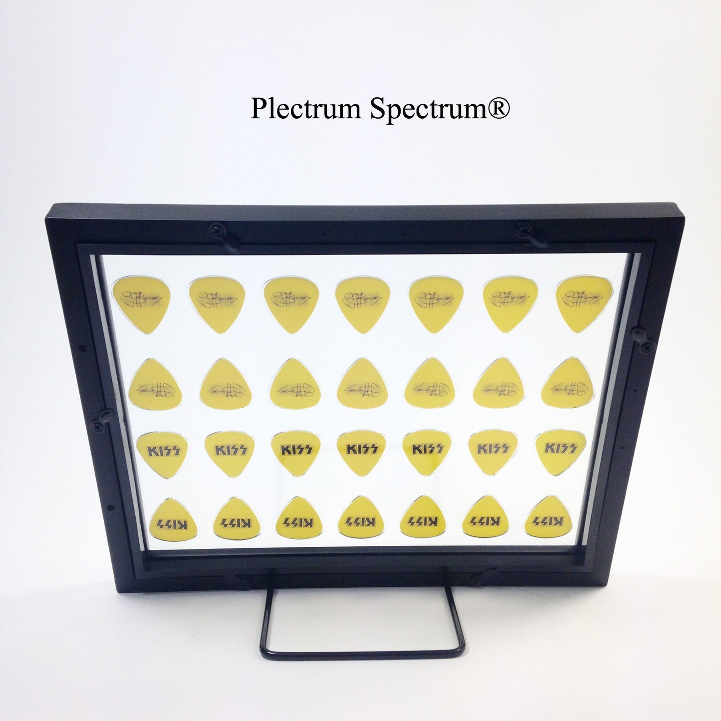 8" x 10" Mirror Horizontal Guitar Pick Display Frame - CLEAR - Holds 28 Standard Guitar Picks