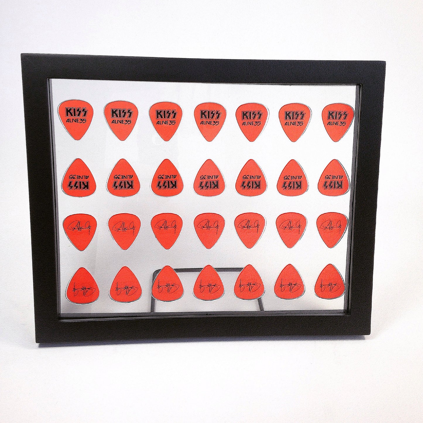 8" x 10" Mirror Horizontal Guitar Pick Display Frame - CLEAR - Holds 28 Standard Guitar Picks