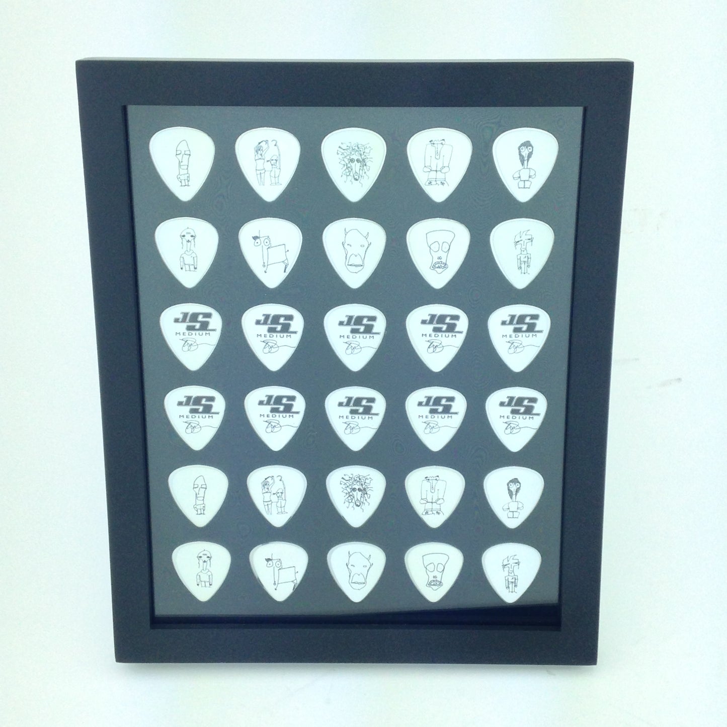 8" x 10" Vertical Guitar Pick Display Frame - BLACK - Holds 30 Guitar Picks