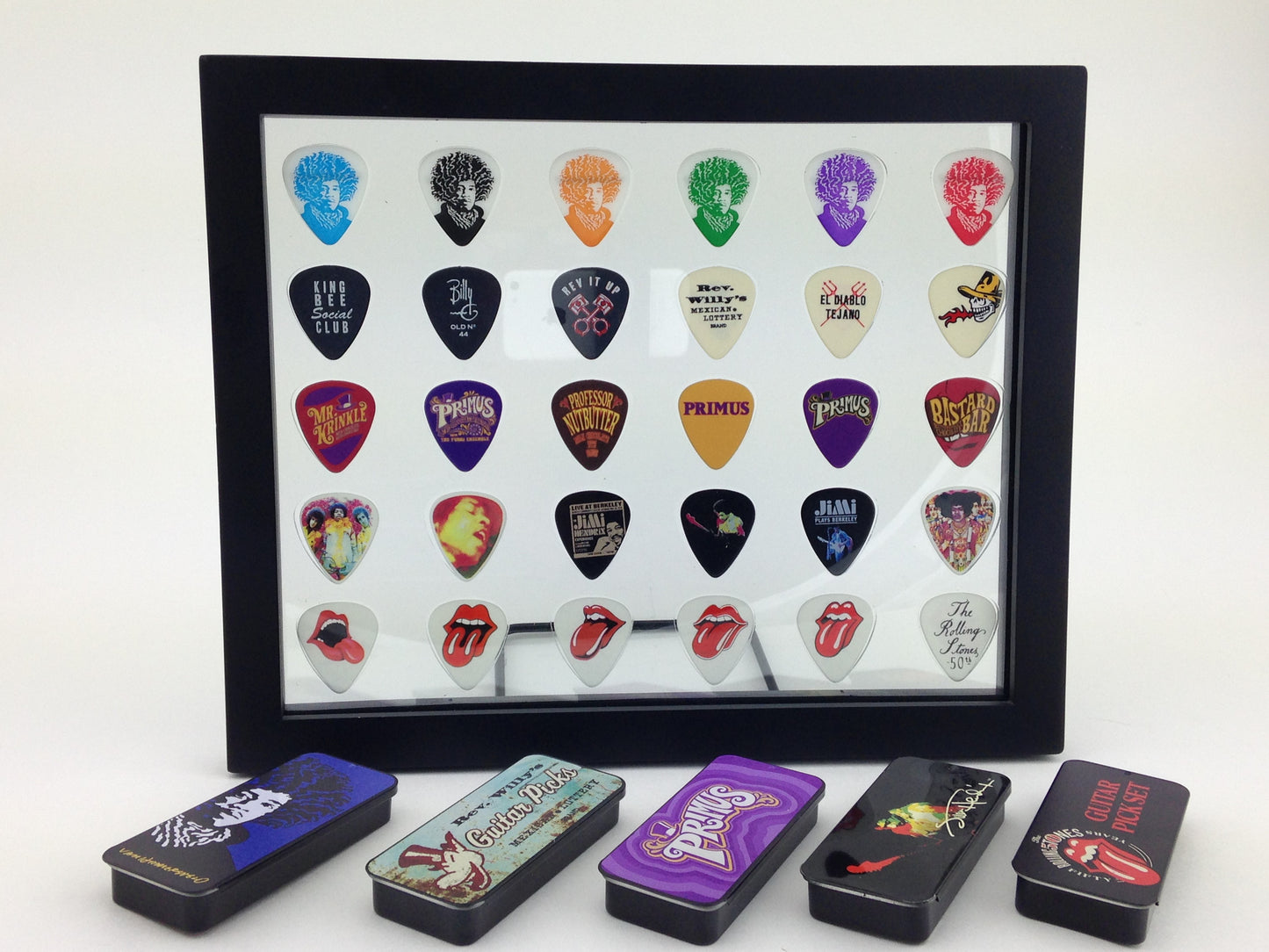 8" x 10" Horizontal Guitar Pick Display Frame - Clear - HOLDS 30 PICKS