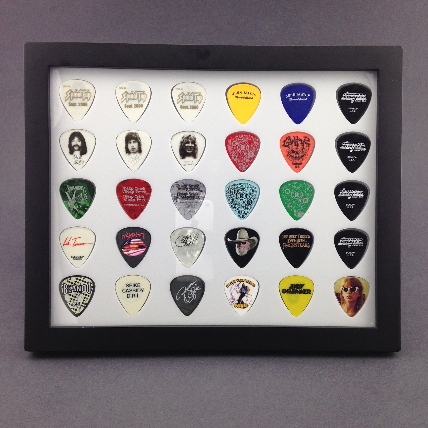 8" x 10" Horizontal Guitar Pick Display Frame - Clear - HOLDS 30 PICKS