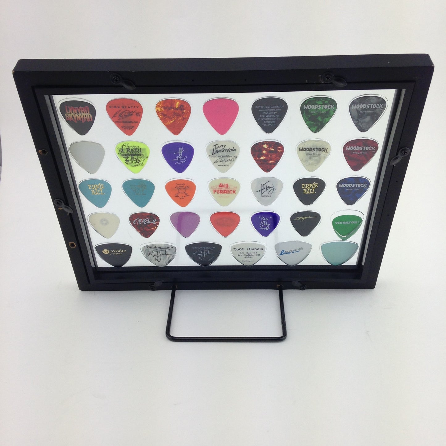 8" x 10" COMBO Horizontal Guitar Pick Display Frame - CLEAR - Holds 28 Regular BASS Picks and 6 Bass Guitar Picks