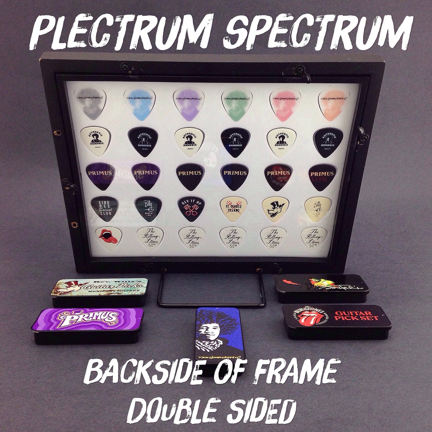 8" x 10" Horizontal Guitar Pick Display Frame - Clear - HOLDS 30 PICKS